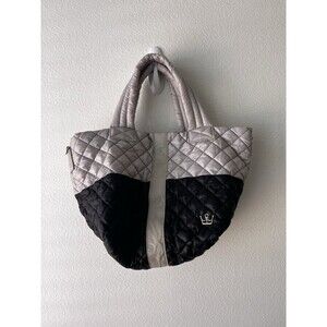 Oliver Thomas Tote Bag Black & Grey W Logo Zippered Purse. 15”W X 16”L RARE